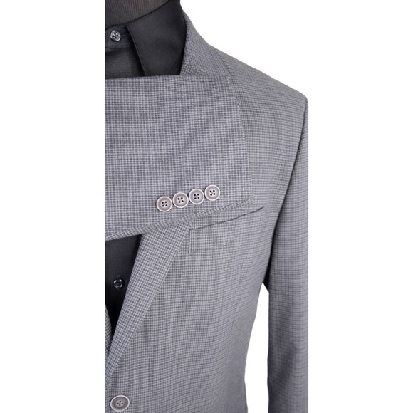 Nautica 2-Pcs Modern Fit Suit Micro Check Gray Jacket Blazer Sz 44R Pants 38X30 - Picture 6 of 16